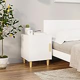 DCRAF Home Möbel Nachttisch Nachtschrank Hochglanz Weiß Holz
