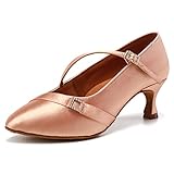AOQUNFS Tanzschuhe Damen Latein Salsa Tango Batchata Walzer Ballsaal Performance Tanzschuhe,WP1009-6.5-Beige,39EU