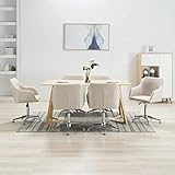 KTHLBRH Esszimmerstühle Drehbar 6 STK. Cremeweiß Stoff,küchenstühle,esstisch stühle,esszimmermöbel,stühle,Wohnzimmer stühle,Geeignet für Wohnzimmer, Küche, Schlafzimmer