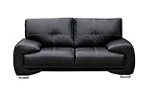 mb-moebel 2-Sitzer Design Sofa 2er Büro Kunstleder Sofagarnitur Weiß Couch kleine Florida (Schwarz)