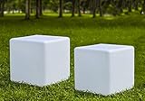Dapo 2 x LED-Solar-Aussen-Garten-Leuchte-Lampe MATE 40x40x40cm Solar-Balkon-Terrasse-Boden-Teich-Dekorations-Weihnachts-Leuchte-Lampe