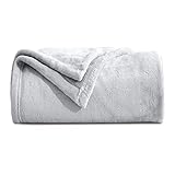Maple&Stone Kuscheldecke Sofa Decken - Silber Grau 150x200cm Couchdecke weich und warm,Fleecedecke Flauschige wohndecke für Couch