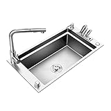 Küchenspüle, handgefertigte Spüle, multifunktionales Einzelbecken-Spülbecken, Gemüsebecken mit Messerhalter