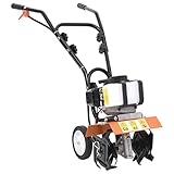 Gecheer Benzinfräse Benzin Gartenfräse Gartenhacke Motorhacke Ackerfräse Kultivator Bodenhacke Bodenfräse Fräse Garten 52cc Stahl 1,47kW