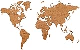 MiMi Innovations Luxuriöse Weltkarte True Puzzle mit Ländernamen aus Hochwertig Holz - Weltkarte Wand / Wanddekoration / Holzdekoration für Haus, Büro, Schlafzimmer & Flür - 150X90cm - Braun
