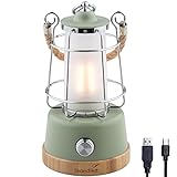 Skandika LED-Lampe Kiruna | Retro Outdoor Campinglampe mit Powerbank, stufenlos dimmbar, kabellos, Akku, aufladbar, USB, warm- und kaltweiß, 75h Leuchtzeit (Kiruna grün)