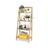 Massivholz-Bücherregal Einfaches Regal Vom Boden bis zur Decke reichendes Bücherregal for das Wohnzimmer zu Hause YIJIAN (Farbe : Log Color trapezoidal 45x34x140cm)
