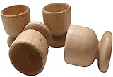 EFO Eierbecher - Holzeierbecher - Eierbecher Holz - Eierbehälter Holz - Eierbecher Set - Eierbehälter Set - 4-er Set