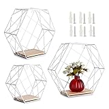 SUMNACON 3 Stück Wandmontierte schwebende Regale Wanddisplay Regal Wandaufbewahrung Organizer Regale Home Decor Regal für Wohnzimmer, Büro, Schlafzimmer, Bad, Küche, Weiß