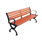 ZFG Eisen-Rückenlehne, Outdoor-Hocker, Garten-Sitze, quadratisch, massiver Kunststoff, Holz, lang, Parkstuhl, Länge 120 cm, 150 cm (Größe: 150 cm/59)