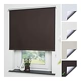 Liedeco® Rollo, Fenster Rollo, Kettenzug-Rollo / 202 x 180 cm (Breite x Höhe), braun / Thermo-Beschichtung, Verdunkelnd, Blickdicht / viele Farben, Größen und Typen