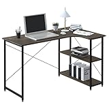 WOLTU TSB06srs Schreibtisch Computertisch Büromöbel PC Tisch Bürotisch Arbeitstisch aus Holz und Stahl, mit Ablage, ca 120x74x71,5 cm Schwarz+Rostfarbe