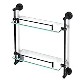 MAVNES Wandregal Dusche Caddy Doppelschicht Duschglasregale, Wandhalterung Lagergestell, SUS304. Edelstahl Mattes schwarzes Badezimmerregal Badezimmer Regal