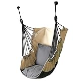 Swing Chairs ALUK- Hängesessel-Hängeseil-Schaukelsitz Für Den Innen- Und Außenbereich, Robuste Hängemattenschaukel Aus Baumwollgewebe, Hängende Hängemattenstühle Mit Maximal 150kg