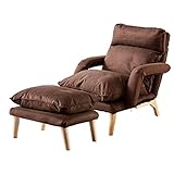 TUKAILAI Modern Relaxsessel mit Fußhocker Liegefunktion Fernsehsessel Sessel mit Hocker Ohrensessel - Stressless Sessel–Loungesessel mit Fußstütze Polstersessel für entspannte, Leseabende (Braun)