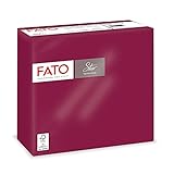 Fato, Einweg-Papierservietten, Weichheit und Flauschigkeit, 40er-Pack Servietten, Größe 38x38 gefaltet in 4 und 2 Lagen, Farbe Burgund, 100% reines Zellulosepapier, FSC-zertifiziert