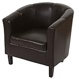 Mendler Sessel Newport T379, Loungesessel Clubsessel, Kunstleder - braun