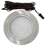 Rolux LED Möbeleinbauleuchte 12V ultra flach 2 x 2.4W Einbaustrahler Finja 160lm inkl. Kabel mit Mini Stecker & Mini Verteiler 3000K Warmweiß Lochausschnitt: 58 bis 60mm