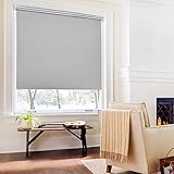 Verdunkelungsrollo Rollo ohne Bohren Verdunkelung 100x160cm Hellgrau Lichtblick Thermo-Rollo Verdunklungsrollo Klemmfix Rollos für Fenster und Tür Sicht-und Sonnenschutz Wand-und Deckenmontag