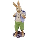 H.Bauer jun. großer stehender Polyresin Deko Osterhase Figur Junge 27.3 cm hoch - Dekofigur aus Kunststein