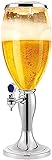 EdirFtra Bierabfüllmaschine Giraffe Bier Getränkespender mit Zapfhahn, Bierturm und Buntem Licht in Form eines Eiswürfels,A,5L
