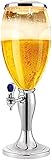 EdirFtra Bierabfüllmaschine Giraffe Bier Getränkespender mit Zapfhahn, Bierturm und Buntem Licht in Form eines Eiswürfels,A,5L