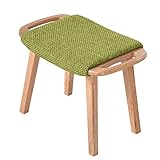 Fußhocker Ottoman Stoff Sofahocker Kleiner Fußhocker Tritthocker Schuhhocker Schminkhocker Fußstütze Holz Wohnzimmer，3 Farben (Color : Green, Size : 56X35X41cm)