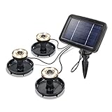 Esotec Solar Unterwasserleuchten 3er-Set - Lichtfarbe warmweiß 3000K - großes 1 Watt Solarmodul für beste Funktion - Teichbeleuchtung Solarlampe Unterwasserstrahler Gartenteich LED - IP68 102149