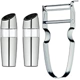 WMF Elektrische Kippmühle Set 2-teilig, 20 cm & Gourmet Sparschäler Pendelklinge 11,5cm, Obst-Gemüseschäler einschneidig, Kartoffelschäler, Spargelschäler, Cromargan Edelstahl poliert
