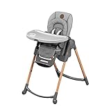 Maxi-Cosi Minla Hochstuhl, höhenverstellbarer Kinderstuhl, nutzbar ab der Geburt bis ca. 14 Jahre (max. 60kg), inkl. abnehmbarem Tisch, verstellbarer Rückenlehne & Liegefunktion, Essential Grey (grau)