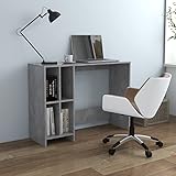 JUNZAI Computertisch, Eckschreibtisch, Schreibtisch, Bürotisch, Pc Tisch, Arbeitstisch Büro, Gaming Desk, Computer Tisch, Betongrau 102,5x35x75 cm Spanplatte