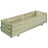 BULANED Hochbeet, Pflanzkübel, Kräuterbeet, Hochbeete-kit, Pflanztrog, Vertikalbeet, Pflanzgefäße, Pflanzencontainer, 120x40x30 cm Holz Rechteckig