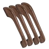 Türknäufe für Küche, Möbel, 4 Stück Holz-Schrankknöpfe, Türgriff, schwarze Walnuss, Kleiderschrank, Schubladen, Zuggriff, Küche, Schrank, Tür, Schubladen, Zugknauf, weiße Befestigungsschrauben