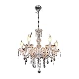 GRFIT Kronleuchter Kristall Kronleuchter Beleuchtung Moderne K9 Kristalllampe Küche Kronleuchter Lampe Decke Kronleuchter Transparente Farbe Traditionelle Designstil, Kerze Birne Pendelleuchte