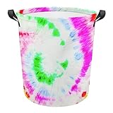 Wäschekorb kinderzimmer,Batikgefärbter Musterdruck, Kleideraufbewahrung mit Griff Aufbewahrungskörbe Kleiderkorb Mädchen