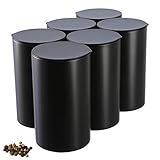 Dosenritter | 6 x runde Gewürzdose/Teedose aromadicht aus Metall für je ca. 140 g Earl Grey, ca. 230 g Gewürzpulver | 12,8 x 7,4 cm (H,ø) | auch ideal als supplements-, Zucker- oder Schmuckdose