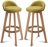 Stuhl, Barhocker, hohe Essecke aus Holz und runde Sitze, Küche, Frühstückstheke, Gewächshaus, Café für Pub, Café, moderner Stil, Sitzkissen aus PU-Leder, Barstuhl mit Rückenlehnen, Weiß (Grün b)