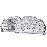 La Llareta Serviettenhalter Metall, 2 Stück Stainless Steel Napkin Holder, Retro Überbacken, für Arbeitsplatte, Küche, Esstisch, Esszimmer(Silber)