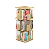 AOKLEY Bookcase Rotierendes Bücherregal 2 Etagen / 3 Etagen / 4 Etagen 360 ° Display Quadratisches drehbares Bücherregal Kreatives Standregal für zu Hause Dekor