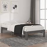 ZEYUAN Massivholzbett, Bettrahmen, Bett, Badezimmer Möbel, Bettgestell, Grau Kiefer 90x200 cm