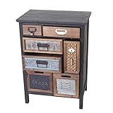 Mendler Apotheker-Schrank HWC-A43, Kommode, Tanne Holz massiv Vintage Patchwork 78x55x35cm