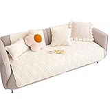 LEIGE Nordic Ins Wind Plüschsofa Kissensofa Handtuch Einfaches modernes Kissen Vier Jahreszeiten Herbst- und Wintersofa (Color : White, Size : 110x180cm)