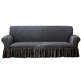 DOTBUY-SHOP Elastische Stretch Sofa Überzug Couch Überzug 4/3/2/1 Sitzer Weicher Stretchbezug Sofabezug Universal Sofa Cover Sofaschoner Möbelschutz (145-185cm,dunkelgrau)
