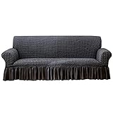 DOTBUY-SHOP Elastische Stretch Sofa Überzug Couch Überzug 4/3/2/1 Sitzer Weicher Stretchbezug Sofabezug Universal Sofa Cover Sofaschoner Möbelschutz (145-185cm,dunkelgrau)