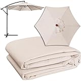 VIIPOO Sonnenschirm Ersatzbezug 3m 6/8 Streben, UV-Schutz Ampelschirm Bezug, Wasserdicht Schirmbezug Sonnenschirm Ersatzteile für Balkon, Garten, Pool und Strand,OffWhite-2.7m/6Arms