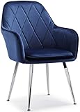 Moderne Küchen-Esszimmerstühle, Küchen-Esszimmerstühle, Wohnzimmer-Sessel mit Metallbeinen, Sitz und Rückenlehnen aus Samt, Küchen-Wohnzimmer-Loungesessel (Farbe: B, Größe: Schwarze Beine)