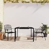 ZEYUAN 3-TLG. Garten-Essgruppe, Gartenlounge Set, Gartenmöbel, Terrassenmöbel, Sitzgruppe Garten, Möbelsets, Balkonmöbel Set, Gartengarnitur, Anthrazit Stahl