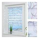 ourdeco® Doppel-Rollo, Duo Rollo Klemmfix / 90 x 160 cm, mit Druckmotiv Espiral Blue/lichtdurchlässig, Blickdicht