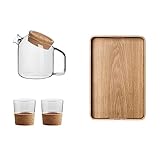 GRFIT Glaskaraffe Hochtemperaturbeständiger Glas-Kaltwasserkocher, Wohnzimmer-Wassertasse, Teekannen-Set, Zitronen-Kaltwasserkocher, Heim-Krawattentopf mit großer Kapazität Karaffe (Color : Small)