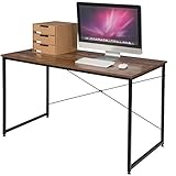 EUGAD 0071ZZ Schreibtische Computertisch PC-Tisch Bürotisch Arbeitstisch mit Bücherregal Holz 120x60x70 cm Holz Vintage